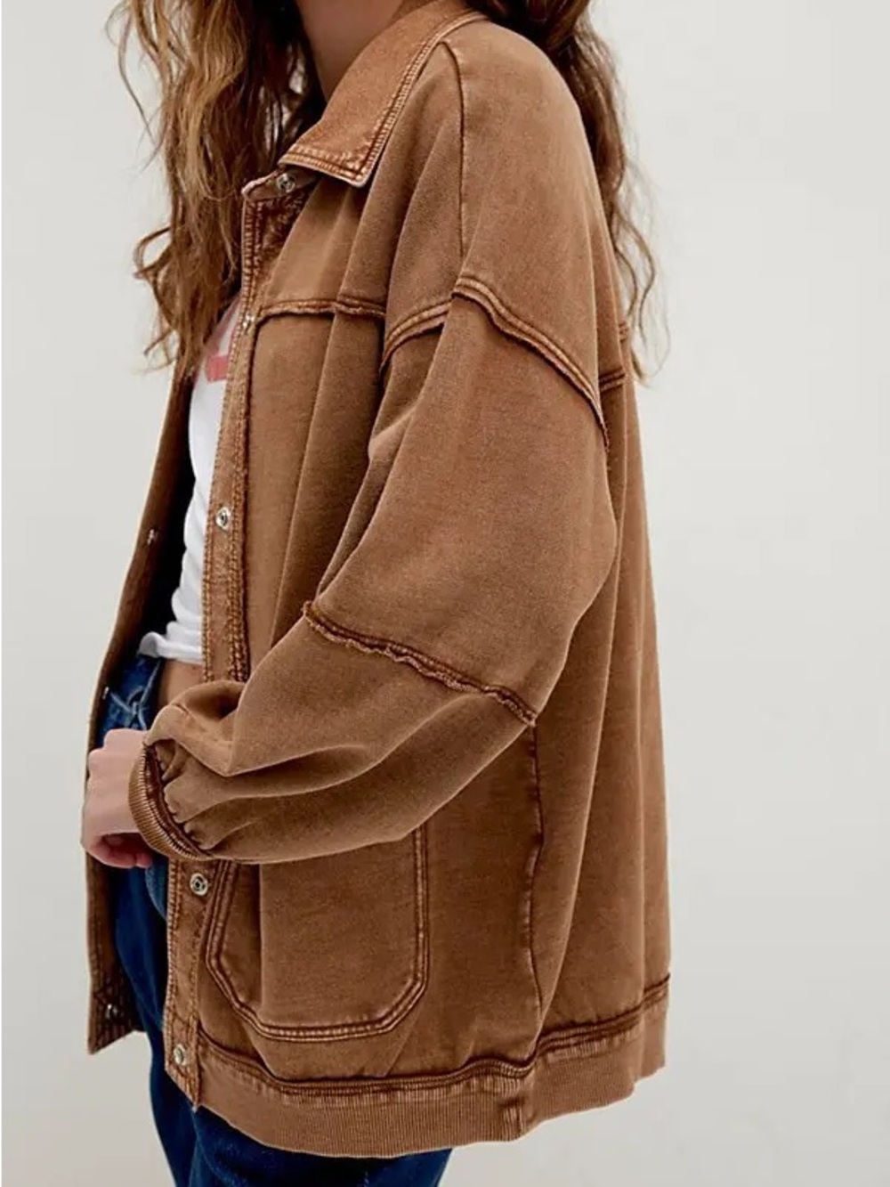 FREE PEOPLE Gauge Cardi Oversized Button Jacket Size XS - Picture 4 of 10